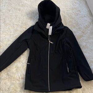 Rebecca Minkoff Black Hooded Bomber Jacket size S New with Tags